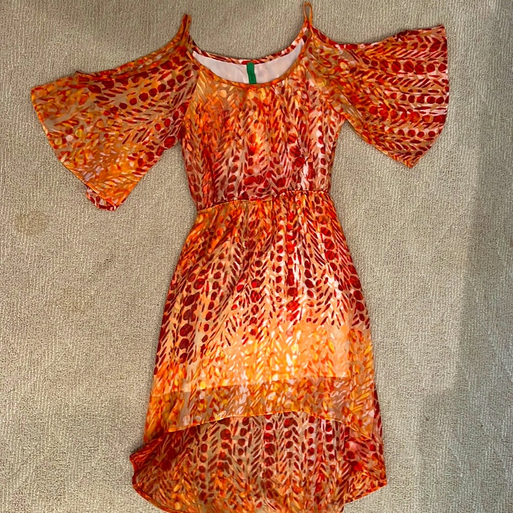 Multi orange cocktail dress